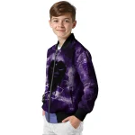 customized kansas state wildcats skull cluster purple bomber jacket best selling