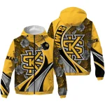 customized kennesaw state owls blossoms helmet gold windbreaker jacket best selling