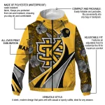 customized kennesaw state owls blossoms helmet gold windbreaker jacket best selling