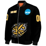 customized kennesaw state owls claw shred black bomber jacket best selling
