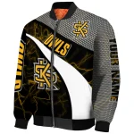 customized kennesaw state owls electric flash gold bomber jacket best selling