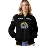 customized kent state golden flashes american flag skull black bomber jacket best selling