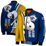 customized kent state golden flashes snoopy head navy blue bomber jacket best selling