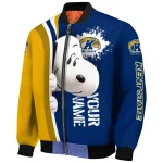 customized kent state golden flashes snoopy head navy blue bomber jacket best selling