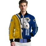 customized kent state golden flashes snoopy head navy blue bomber jacket best selling