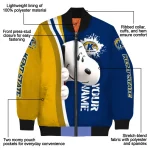 customized kent state golden flashes snoopy head navy blue bomber jacket best selling
