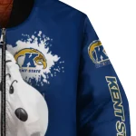 customized kent state golden flashes snoopy head navy blue bomber jacket best selling
