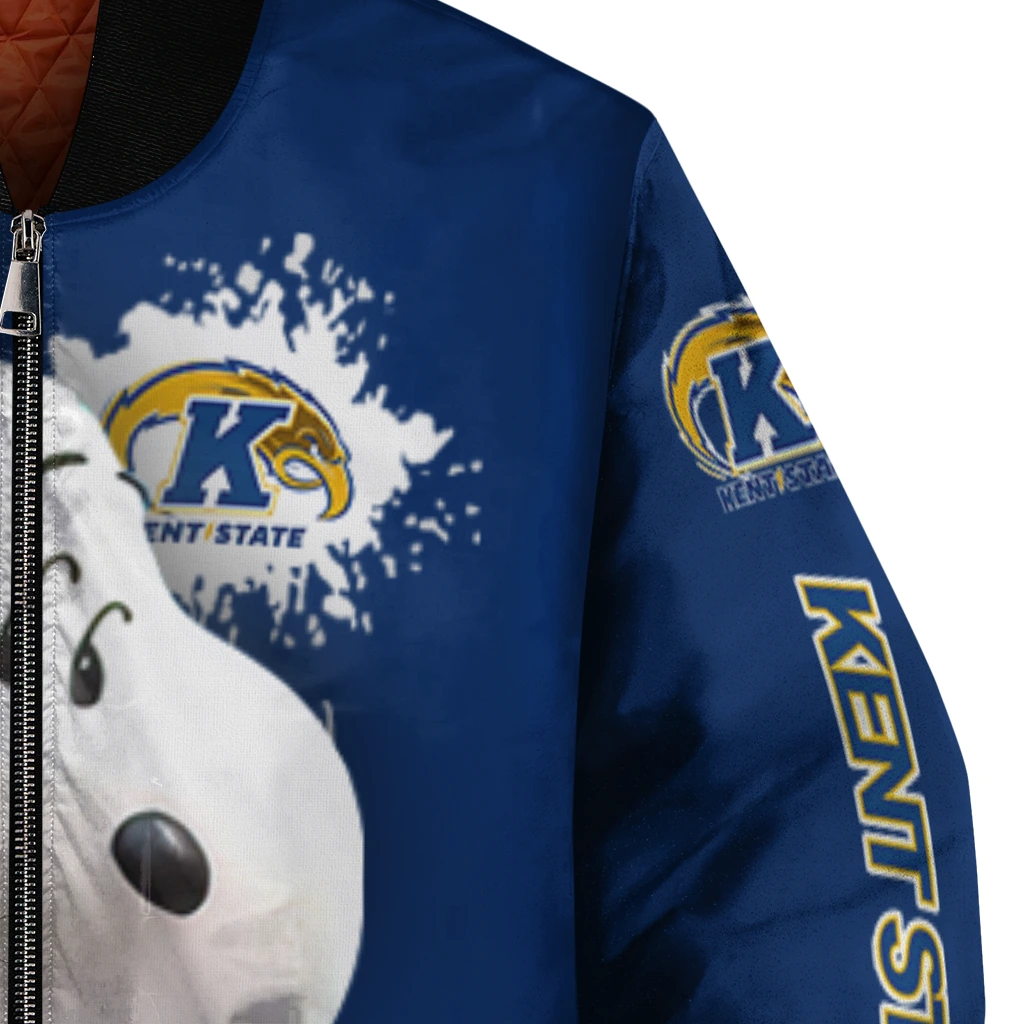 customized kent state golden flashes snoopy head navy blue bomber jacket premium grade customized kent state golden flashes snoopy head navy blue bomber jacket premium grade