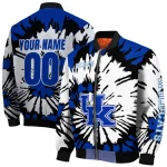 customized kentucky wildcats burst splatter blue bomber jacket best selling