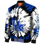 customized kentucky wildcats burst splatter blue bomber jacket best selling