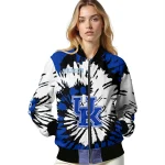 customized kentucky wildcats burst splatter blue bomber jacket best selling