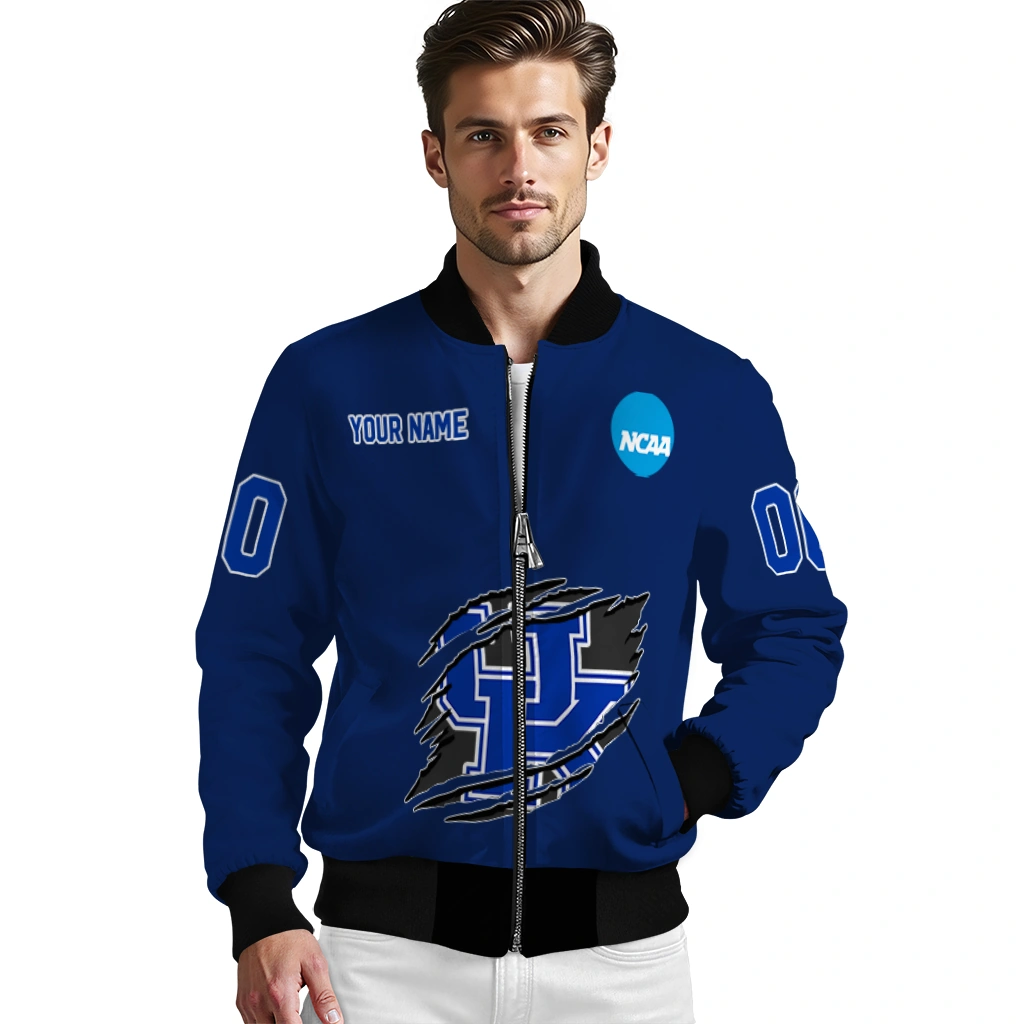 customized kentucky wildcats claw mark blue bomber jacket high quality customized kentucky wildcats claw mark blue bomber jacket high quality