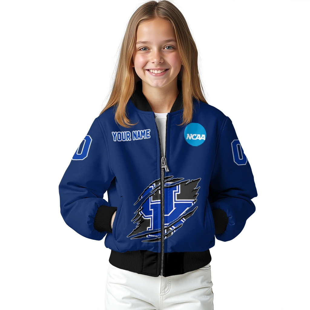 customized kentucky wildcats claw mark blue bomber jacket top rated customized kentucky wildcats claw mark blue bomber jacket top rated