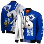 customized kentucky wildcats snoopy head blue bomber jacket best selling