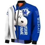 customized kentucky wildcats snoopy head blue bomber jacket best selling