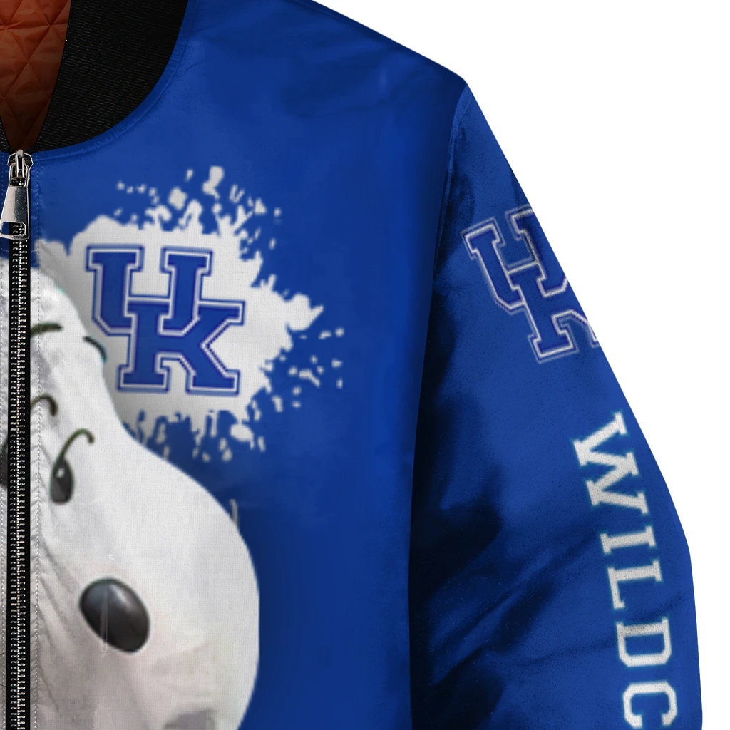 customized kentucky wildcats snoopy head blue bomber jacket premium grade customized kentucky wildcats snoopy head blue bomber jacket premium grade