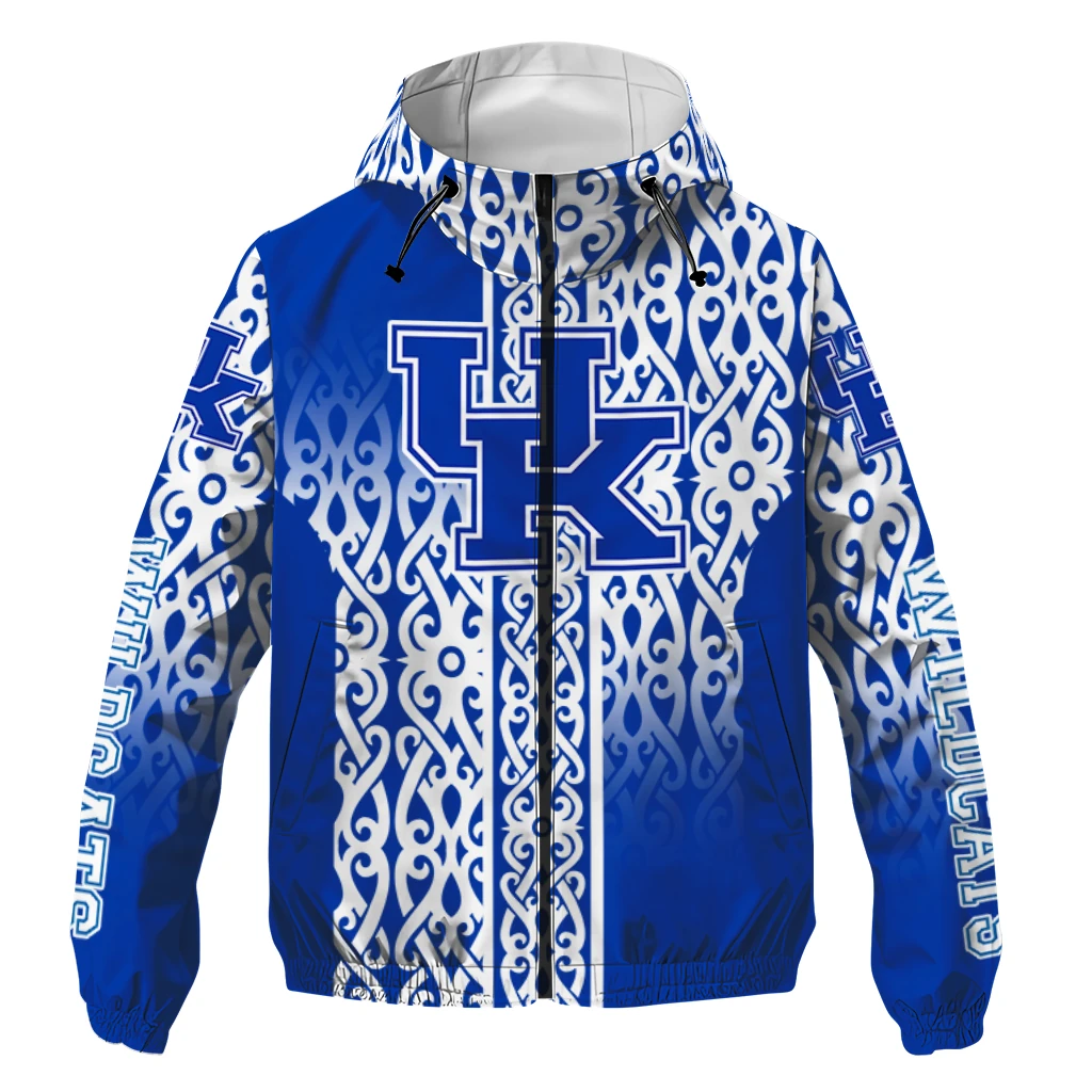 customized kentucky wildcats tribal swirls blue windbreaker jacket best selling customized kentucky wildcats tribal swirls blue windbreaker jacket best selling