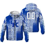 customized kentucky wildcats tribal swirls blue windbreaker jacket best selling