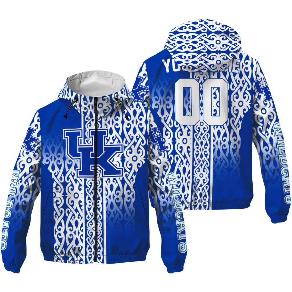 customized kentucky wildcats tribal swirls blue windbreaker jacket high quality customized kentucky wildcats tribal swirls blue windbreaker jacket high quality