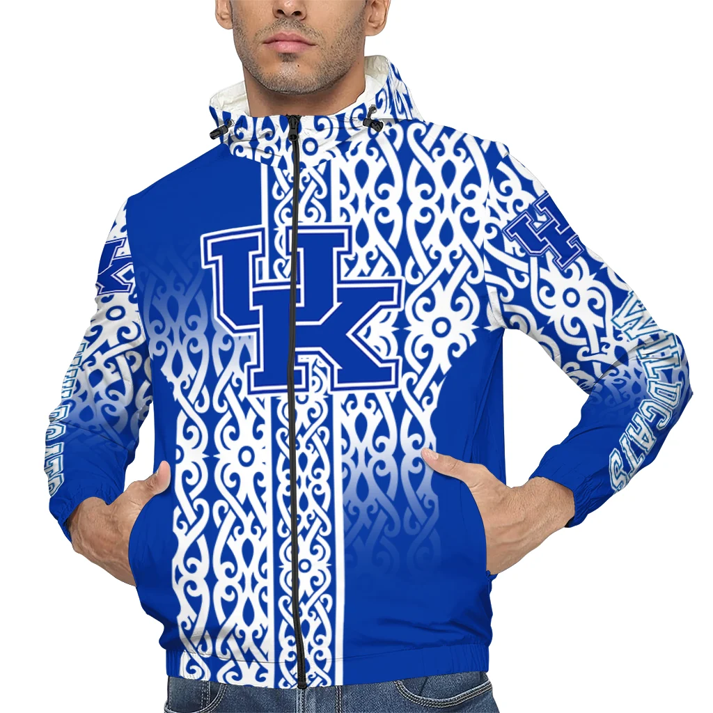 customized kentucky wildcats tribal swirls blue windbreaker jacket top rated customized kentucky wildcats tribal swirls blue windbreaker jacket top rated