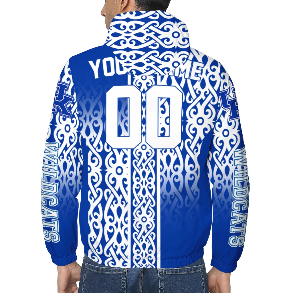 customized kentucky wildcats tribal swirls blue windbreaker jacket trendy customized kentucky wildcats tribal swirls blue windbreaker jacket trendy