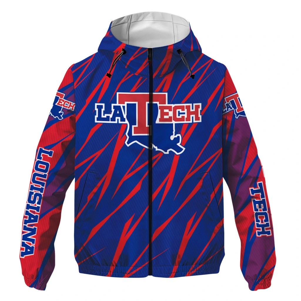customized la tech abstract streaks blue windbreaker jacket best selling customized la tech abstract streaks blue windbreaker jacket best selling