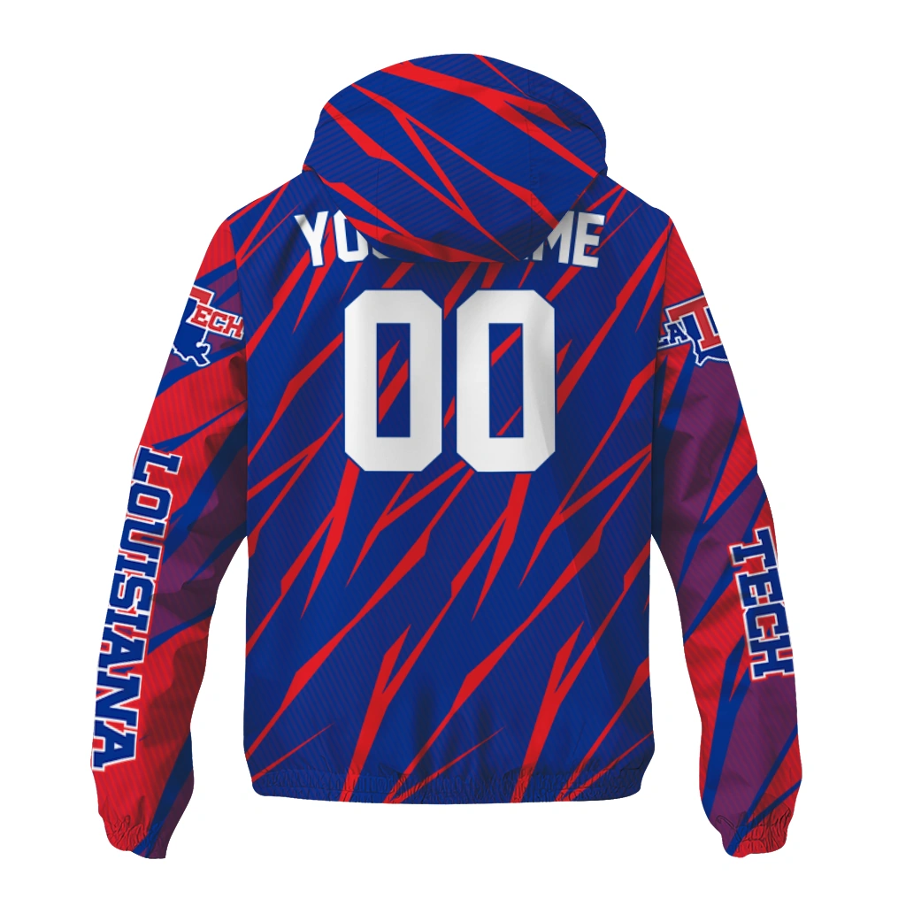 customized la tech abstract streaks blue windbreaker jacket fashion forward customized la tech abstract streaks blue windbreaker jacket fashion forward