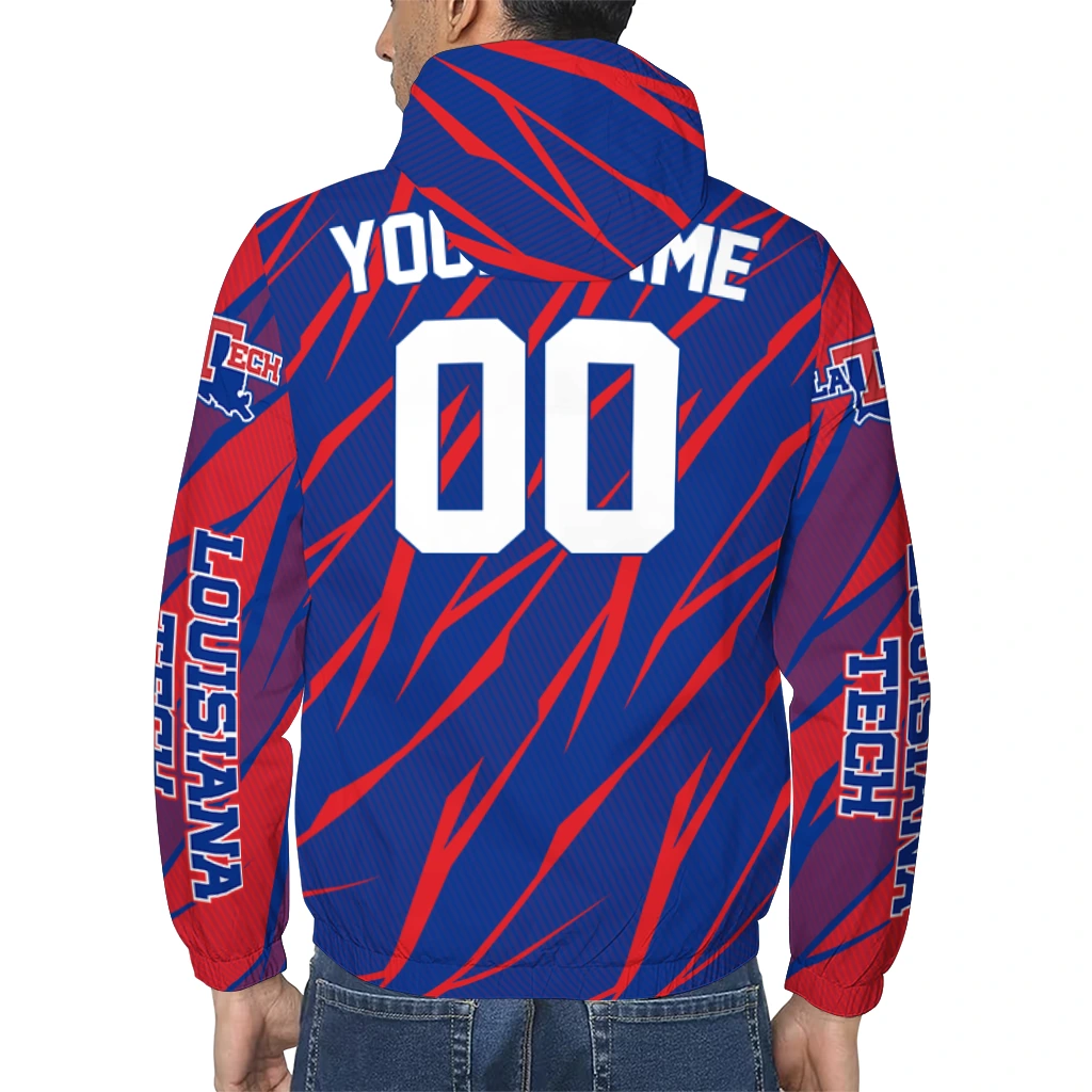 customized la tech abstract streaks blue windbreaker jacket trendy customized la tech abstract streaks blue windbreaker jacket trendy