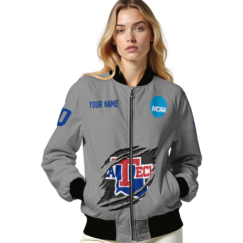 customized la tech feral slash grey bomber jacket latest model customized la tech feral slash grey bomber jacket latest model
