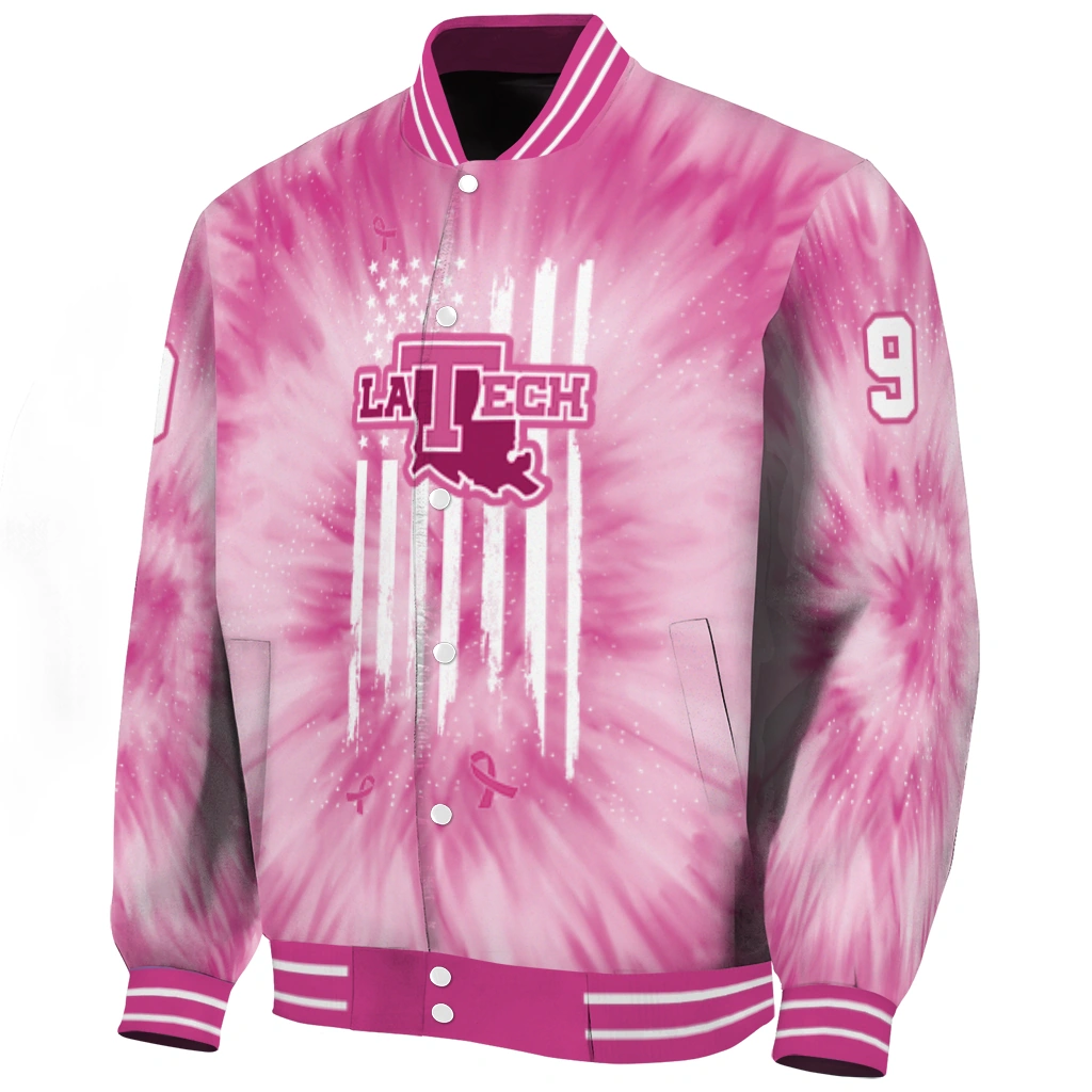 customized la tech pink tie dye pink varsity jacket best selling customized la tech pink tie dye pink varsity jacket best selling