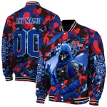 customized la tech skull horde blue varsity jacket best selling