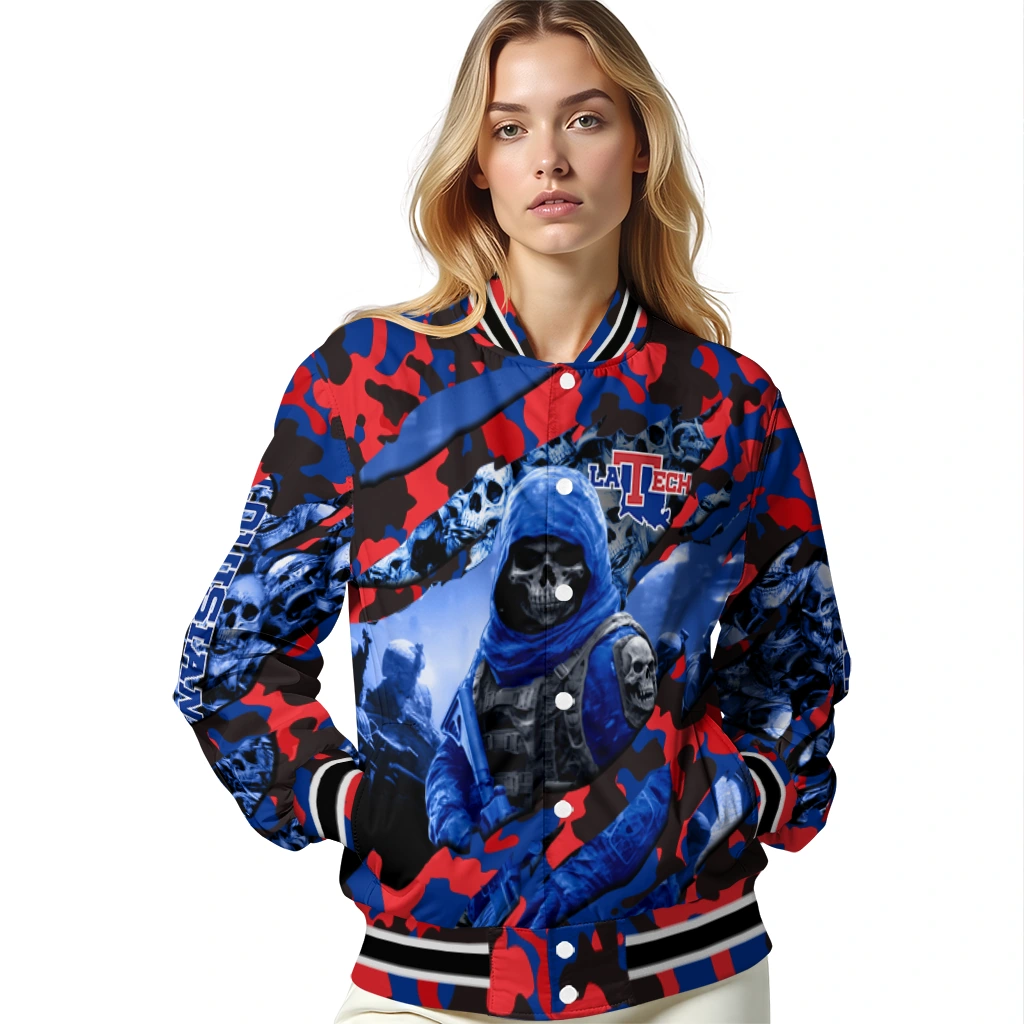 customized la tech skull horde blue varsity jacket latest model customized la tech skull horde blue varsity jacket latest model