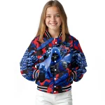 customized la tech skull horde blue varsity jacket best selling