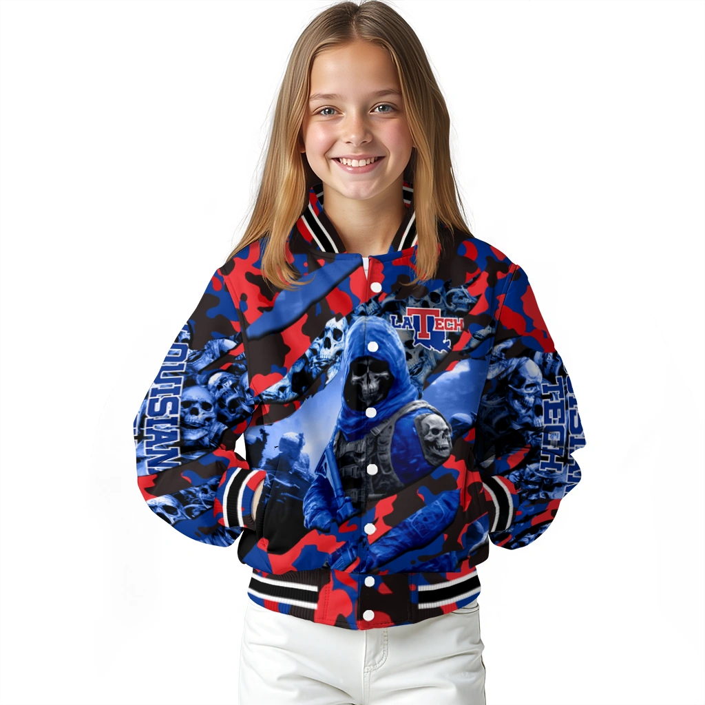 customized la tech skull horde blue varsity jacket top rated customized la tech skull horde blue varsity jacket top rated