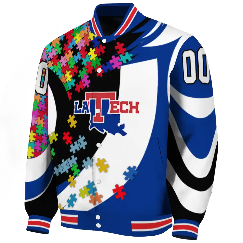 customized la tech stars and stripes slashes blue varsity jacket best selling customized la tech stars and stripes slashes blue varsity jacket best selling