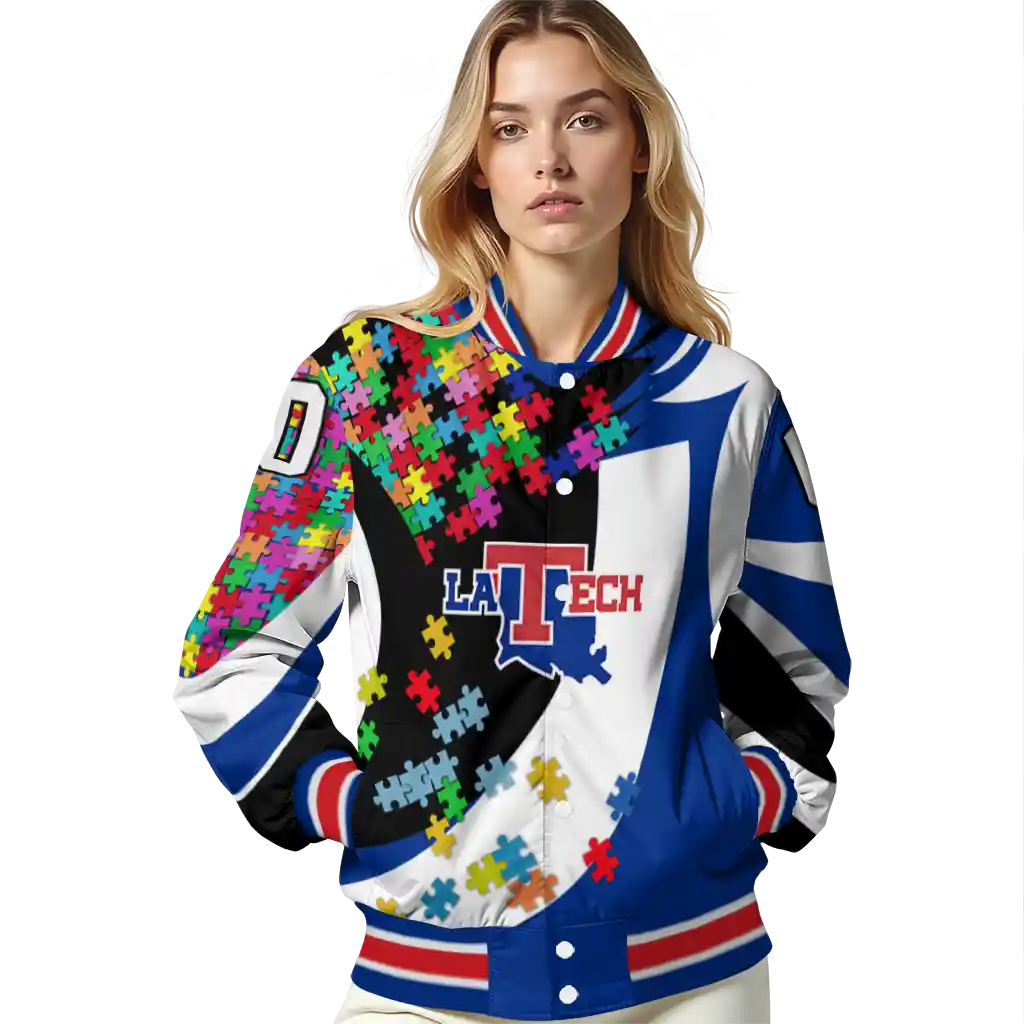 customized la tech stars and stripes slashes blue varsity jacket latest model customized la tech stars and stripes slashes blue varsity jacket latest model