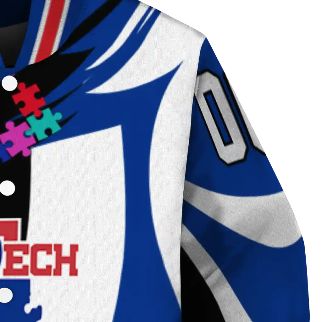 customized la tech stars and stripes slashes blue varsity jacket premium grade customized la tech stars and stripes slashes blue varsity jacket premium grade