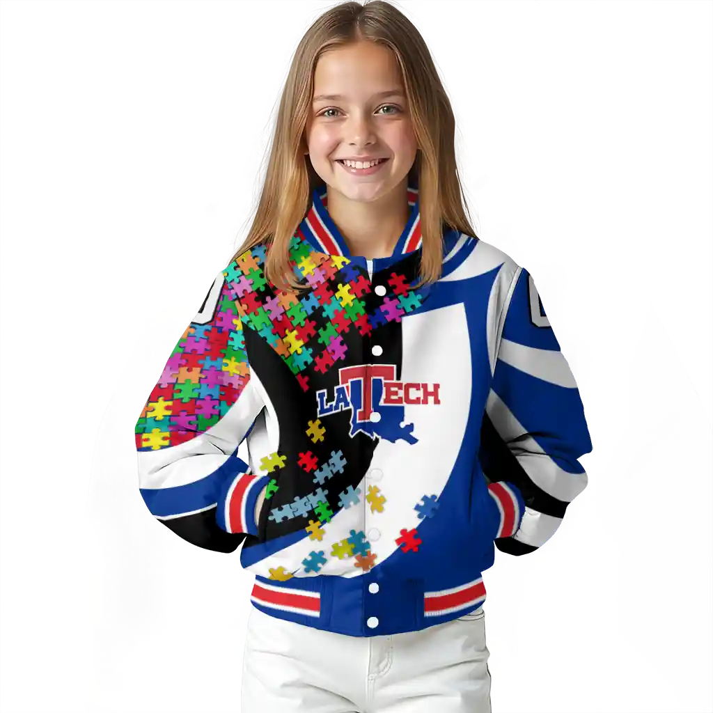customized la tech stars and stripes slashes blue varsity jacket top rated customized la tech stars and stripes slashes blue varsity jacket top rated