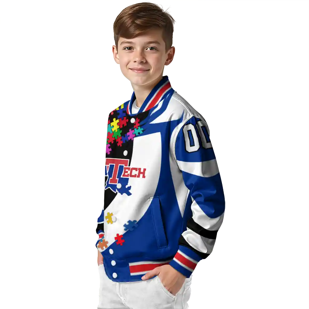 customized la tech stars and stripes slashes blue varsity jacket trendy customized la tech stars and stripes slashes blue varsity jacket trendy