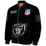 customized las vegas raiders claw scratch black bomber jacket best selling