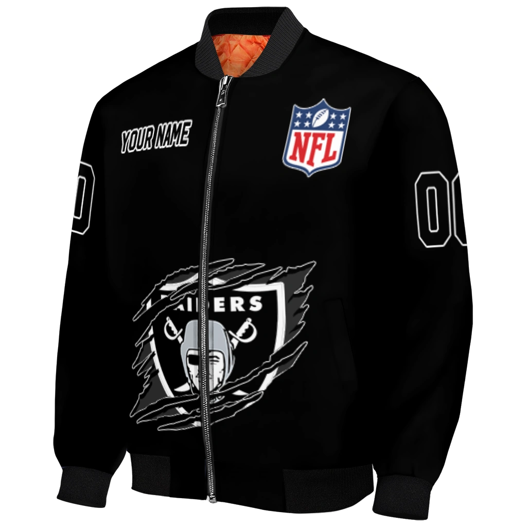 customized las vegas raiders claw scratch black bomber jacket fashion forward customized las vegas raiders claw scratch black bomber jacket fashion forward