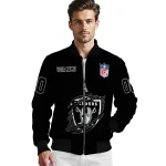 customized las vegas raiders claw scratch black bomber jacket best selling