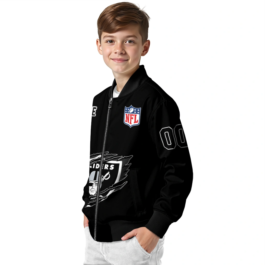 customized las vegas raiders claw scratch black bomber jacket trendy customized las vegas raiders claw scratch black bomber jacket trendy