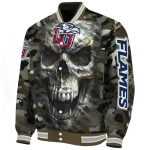customized liberty flames camouflage skull camouflage varsity jacket best selling