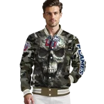 customized liberty flames camouflage skull camouflage varsity jacket best selling