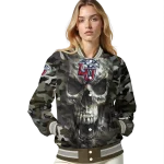 customized liberty flames camouflage skull camouflage varsity jacket best selling
