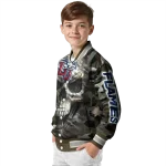 customized liberty flames camouflage skull camouflage varsity jacket best selling