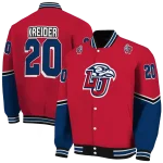 customized liberty flames chevron style red varsity jacket best selling