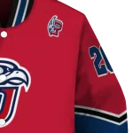 customized liberty flames chevron style red varsity jacket best selling