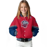 customized liberty flames chevron style red varsity jacket best selling